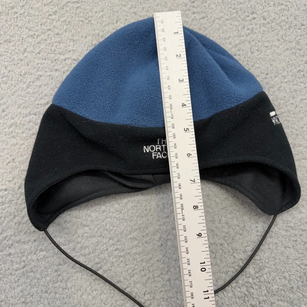 The North Face 89222 Fleece Winter Hat Earflap Windstopper Blue/Black Beanie Cap